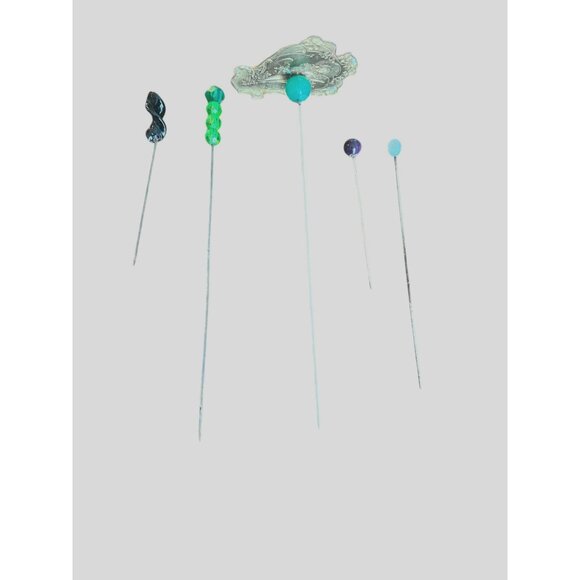 Vintage Limoges French Hat Pin Holder & Ring Tray Navy Floral Gold Porcelain W/ - Picture 6 of 8